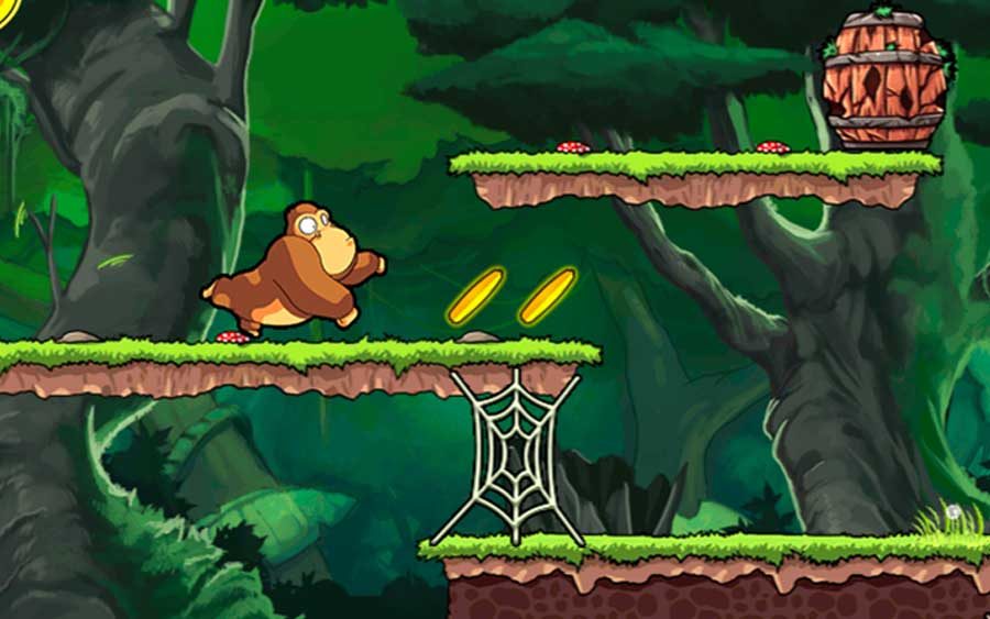 Lembrei do clássico Donkey Kong jogando Banana Kong no celular