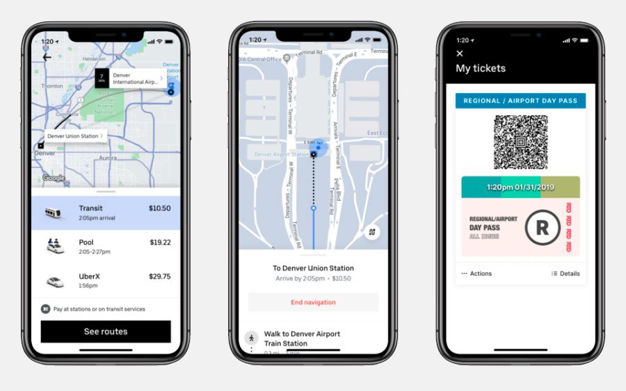 Aplicativo Uber começa a mostrar opções de transporte público