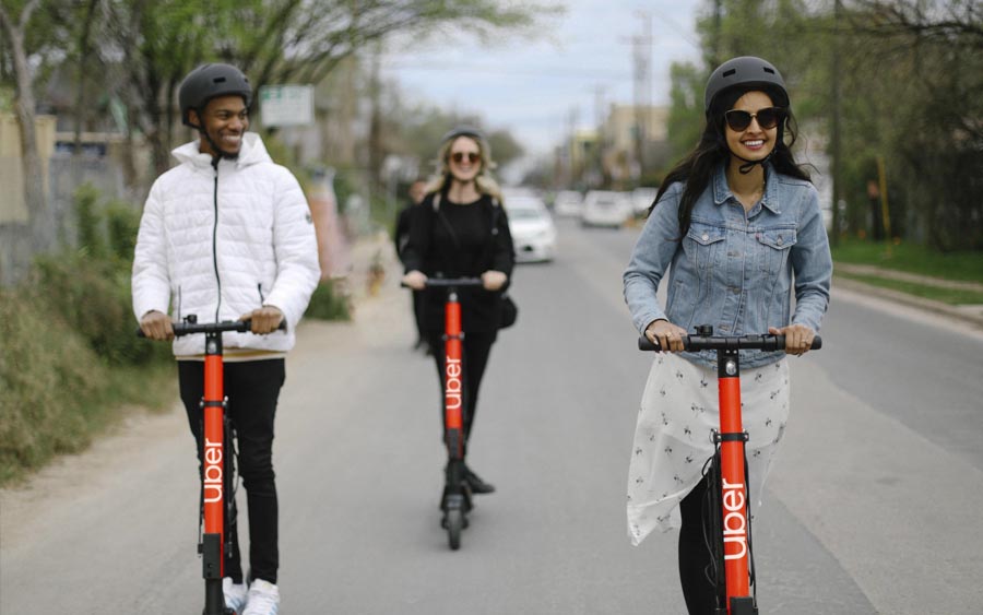 Chegaram os patinetes elétricos da Uber