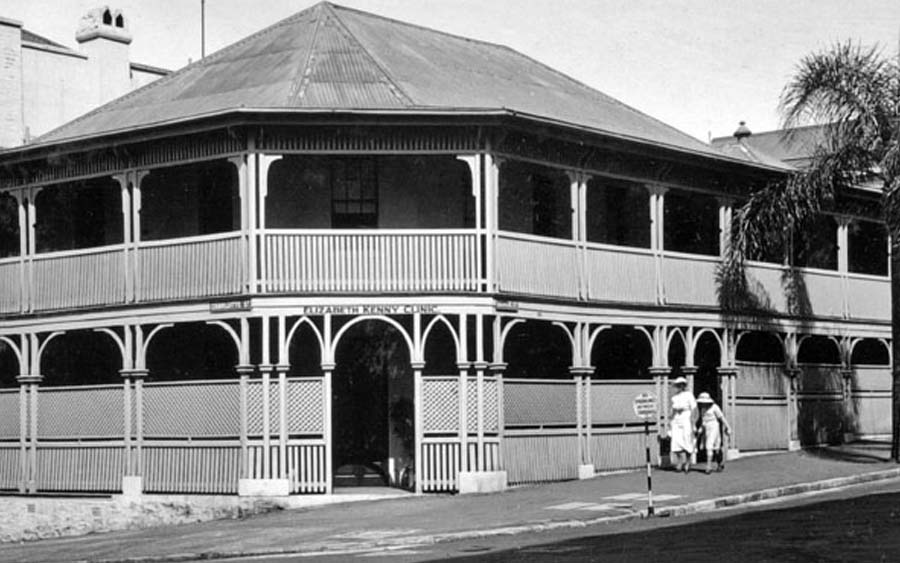 Clínica Elizabeth Kenny, esquina das ruas George e Charlotte, Brisbane, 1938