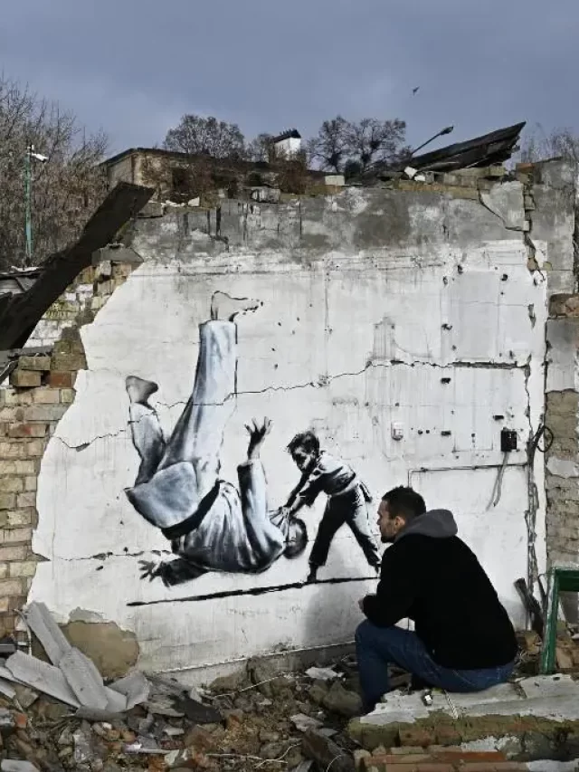 Grafites de Bansky aparecem na Ucrânia