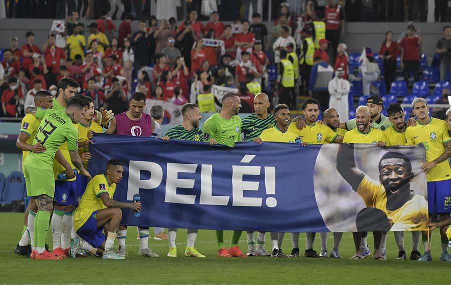 Homenagem feita pelos jogadores da Seleção na Copa do Mundo Qatar 2022 (André Durão / MoWA Press)