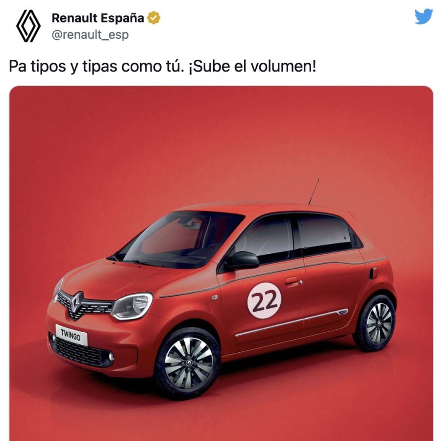 Publicação da Renault no Twitter