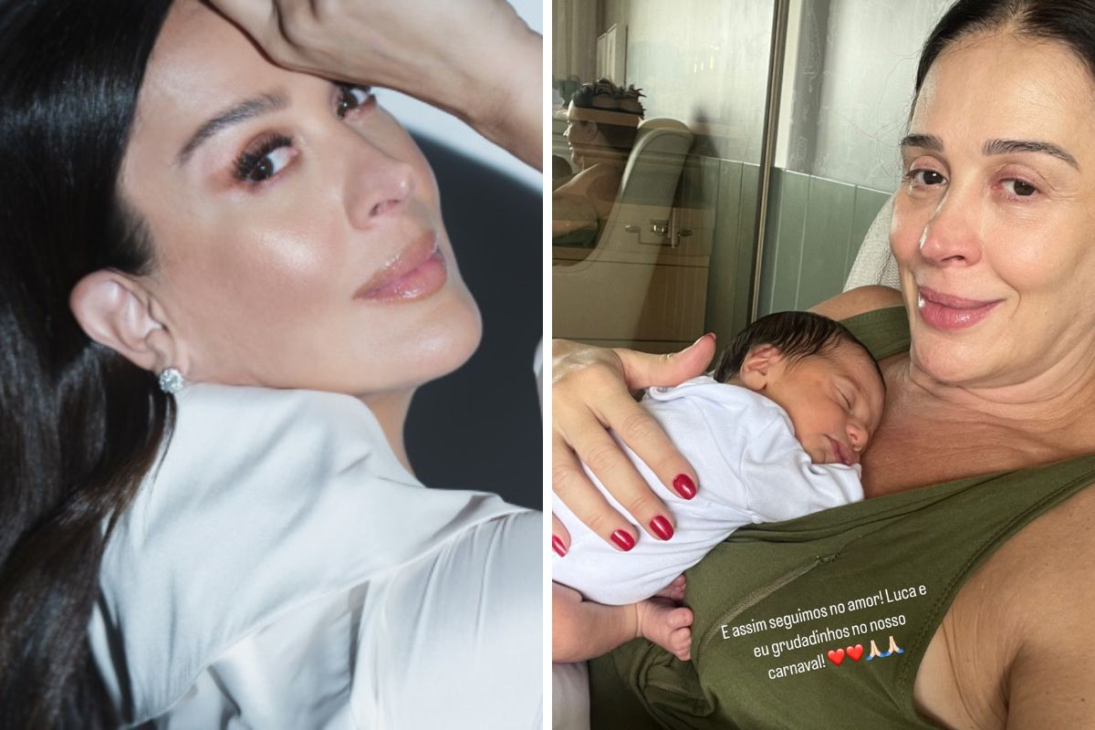 Claudia Raia publica foto de momento materno junto de Luca no Instagram