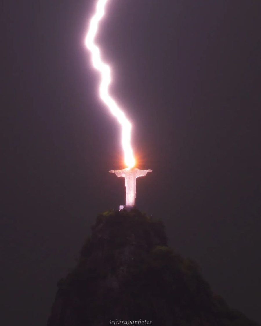 Fernando já havia registrado imagens do monumento, mas sua fotografia mais emblemática foi capturada nesta semana (Foto: fsbragaphotos / Instagram)