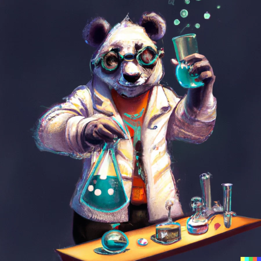 Panda cientista do DALL-E