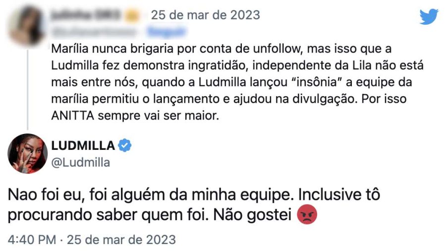 No comentário, a fã da sertaneja falou sobre o acontecimento