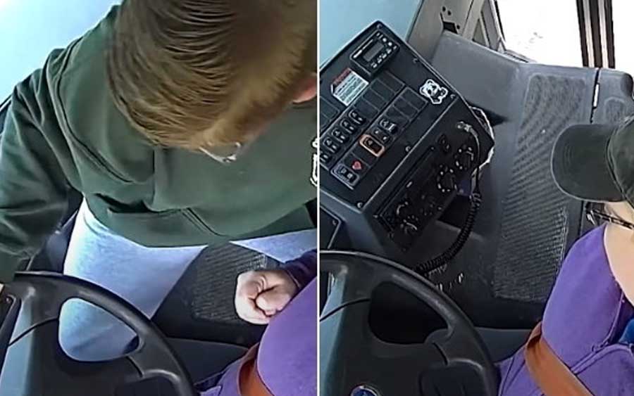Motorista passar mal e menino de 13 anos assume direção de ônibus