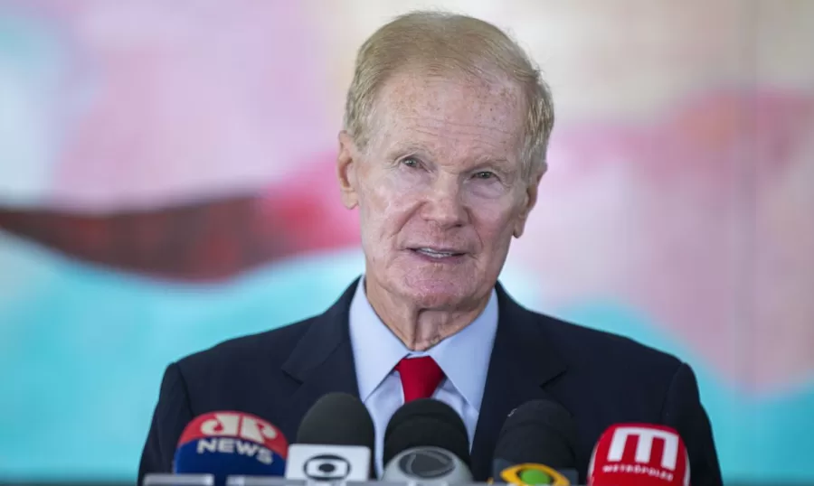  O administrador da NASA, Bill Nelson, durante pronunciamento após reunião com o presidente, Luiz Inácio Lula da Silva, no Palácio do Planalto (Joédson Alves/Agência Brasil)