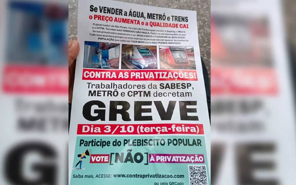 Trabalhadores protestam contra planos de concessão à iniciativa privada e exigem discussões mais amplas com a sociedade.