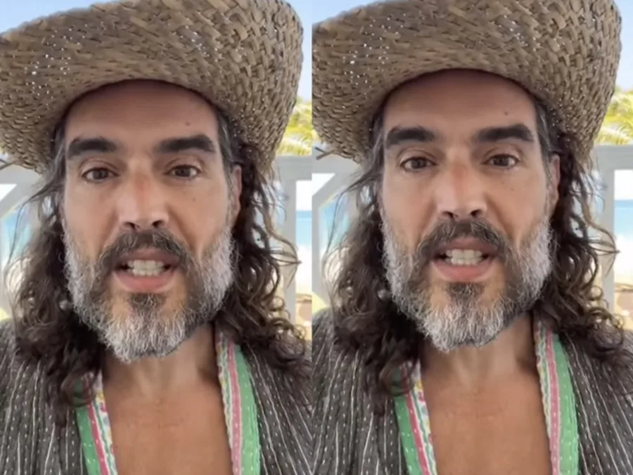 Russell Brand, ex-marido de Katy Perry, deixa tribunal em liberdade condicional