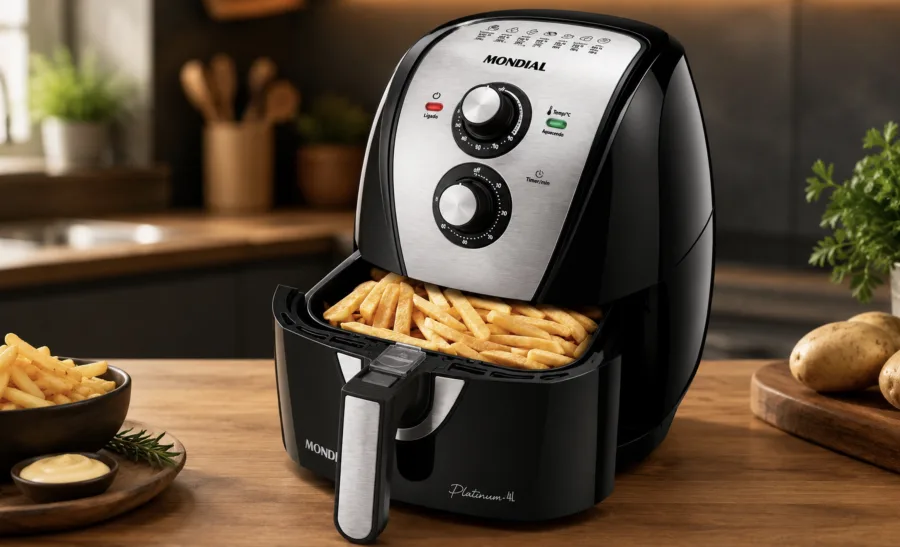 Air Fryer Mondial 4l: Fritadeira Sem óleo combina potência de 1.500 W, cesto quadrado e funções para assar, fritar, cozinhar e tostar