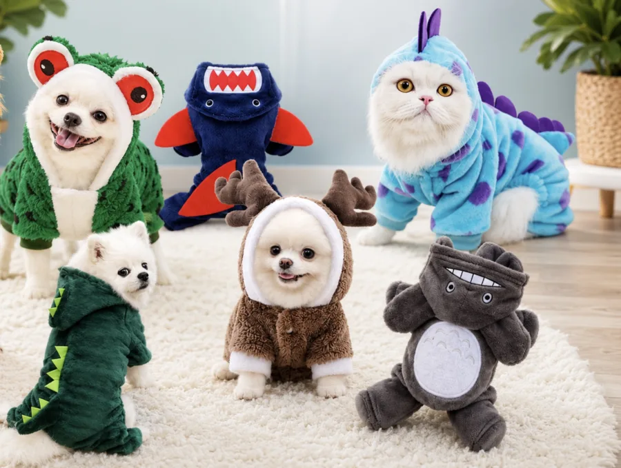 Roupinhas para cachorro e gato são verdadeiras fantasias divertidas: Vaca, Dinossauro, Ursinho e até Sapo